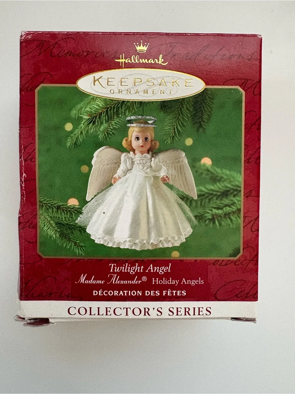 1998 Hallmark Keepsake Madame Alexander Twilight Angel Ornament - White and Gold